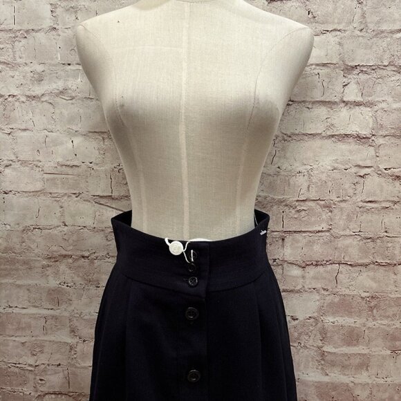 See By Chloe Womens Ink Navy Blue Button Front Midi Skirt Size 36 NEW - Picture 3 of 4
